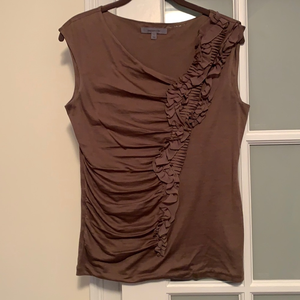 Ruched cotton/silk shell, Nordstrom brand size small